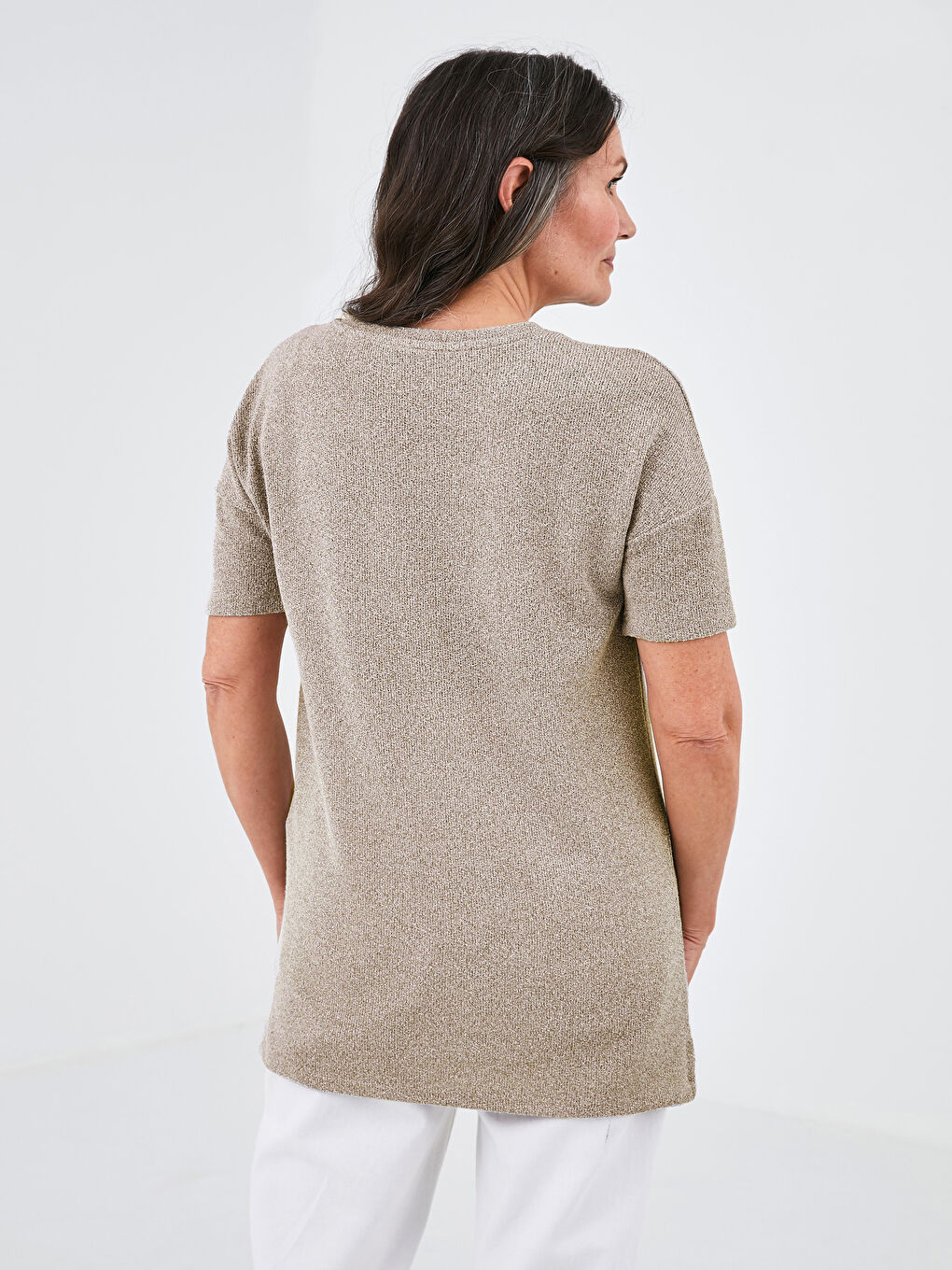 V-Neck Plain Short Sleeve Women's T-Shirt -S1JV71Z8-RRT