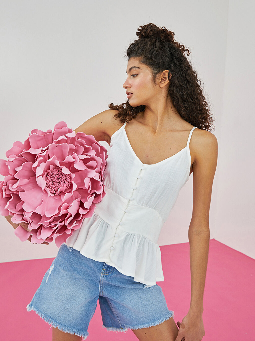 بلوزی ڤیسکۆز سادەی قەیتاندار یاخەی ڤی - ئافرەتان-2