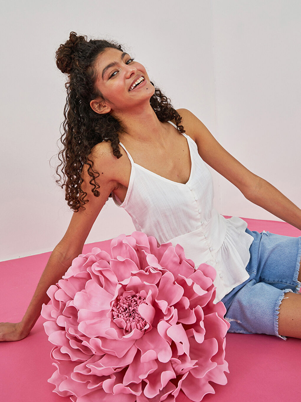 بلوزی ڤیسکۆز سادەی قەیتاندار یاخەی ڤی - ئافرەتان-1