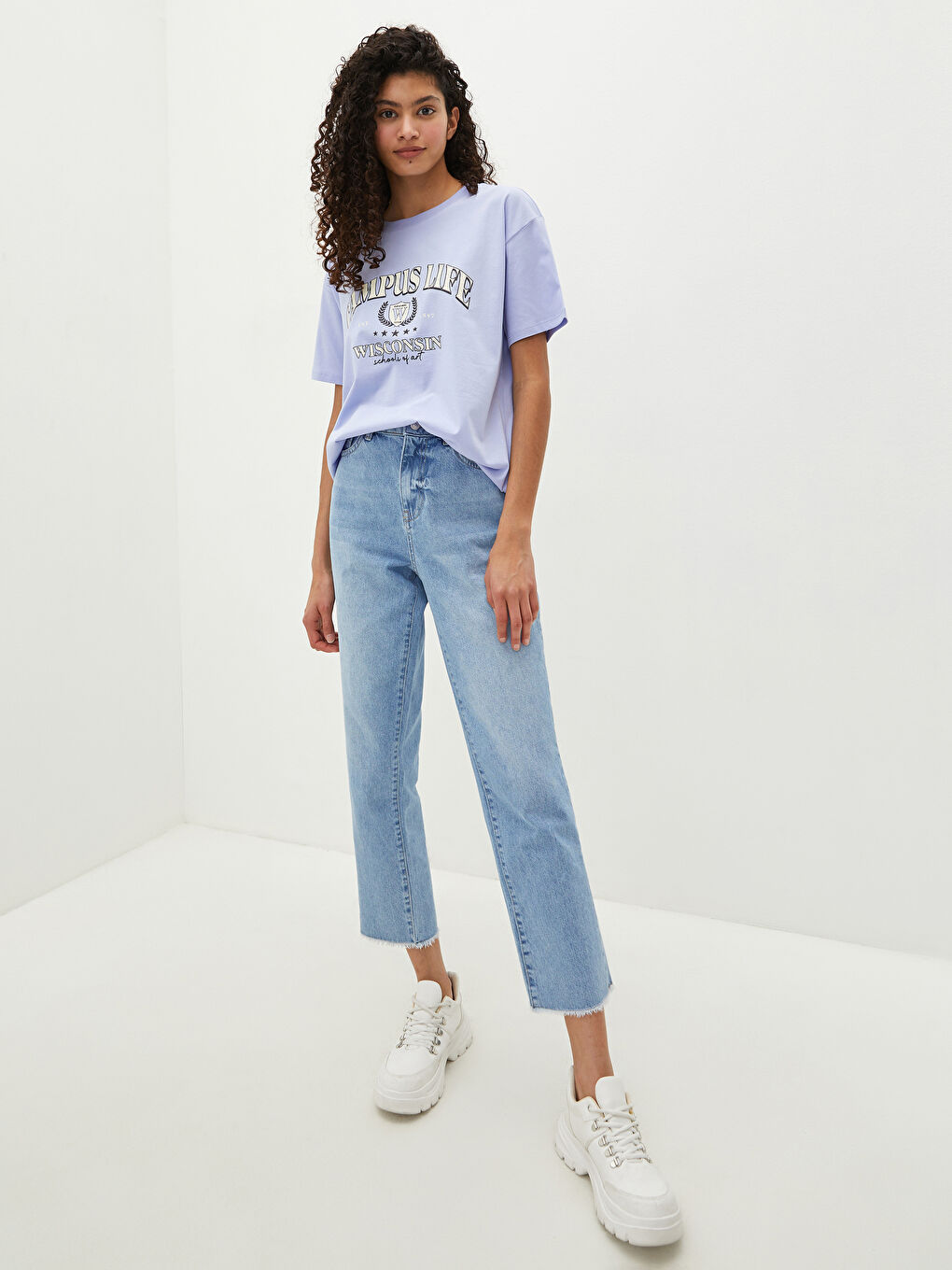 Crew Neck Printed Short Sleeve Women's T-Shirt-6