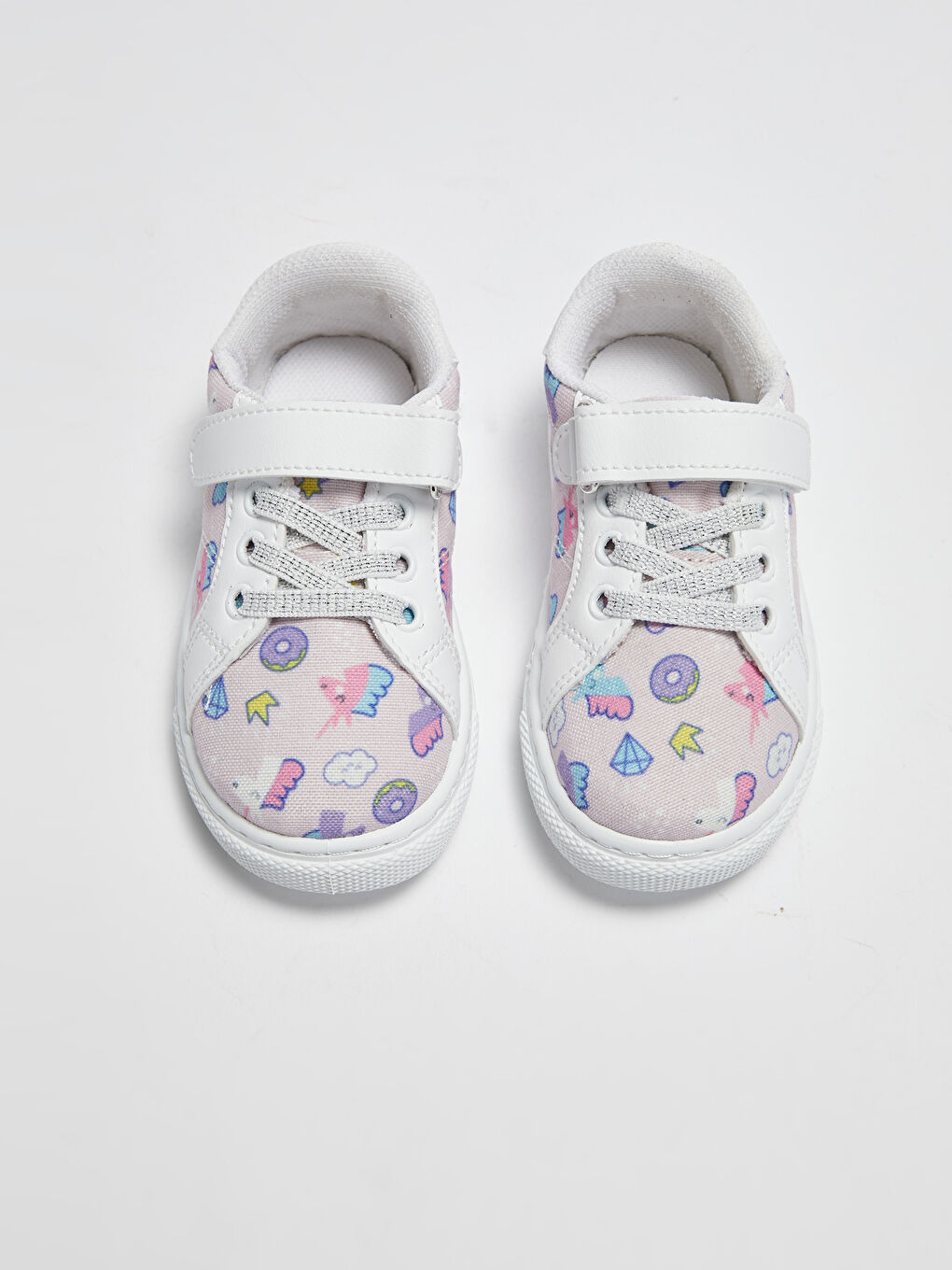 Pembe Baskılı Cırt Cırtlı Kız Bebek Spor Ayakkabı-2