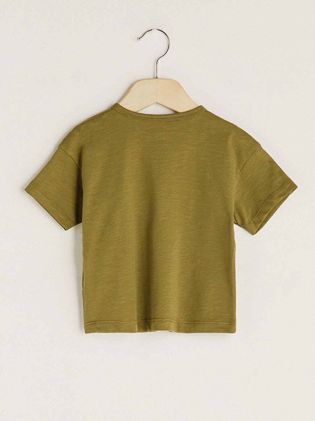 تيشيرت قطن أساسي بأكمام قصيرة ورقبة دائرية للأولاد الرضع-1