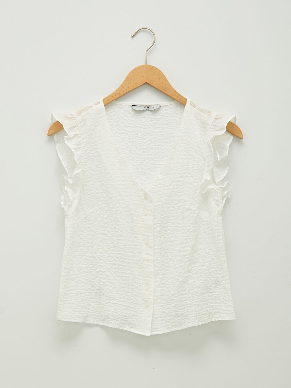 V-Neck Straight Sleeveless Cotton Women's Blouse-5