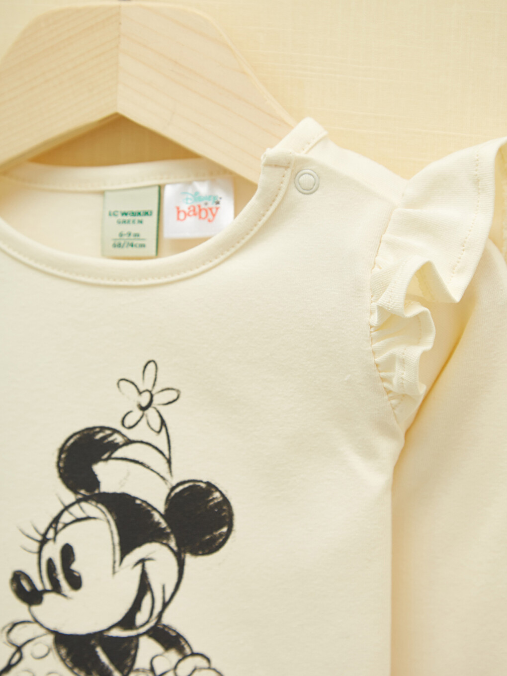Minnie Mouse Baskılı Kız Bebek Bluz ve Tayt 2'li Takım-5