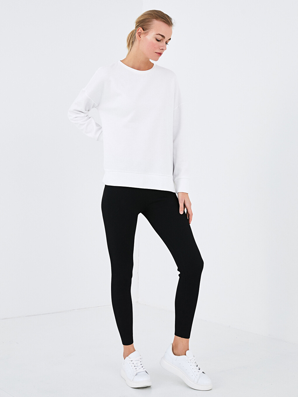 Basic Women's Knitwear Tights With Elastic Waist