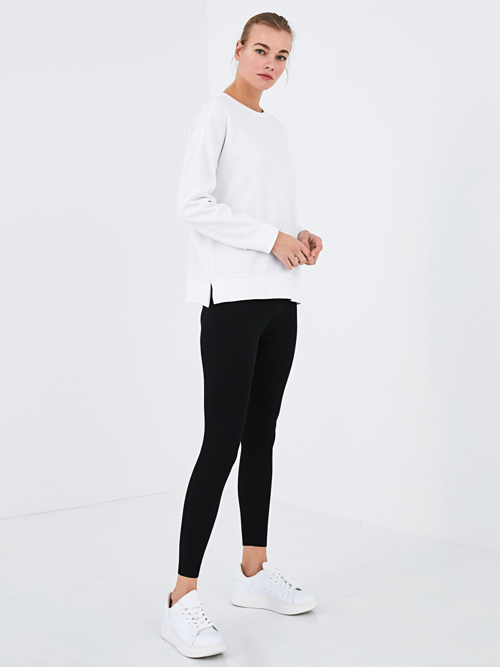 Basic Women's Knitwear Tights With Elastic Waist-1