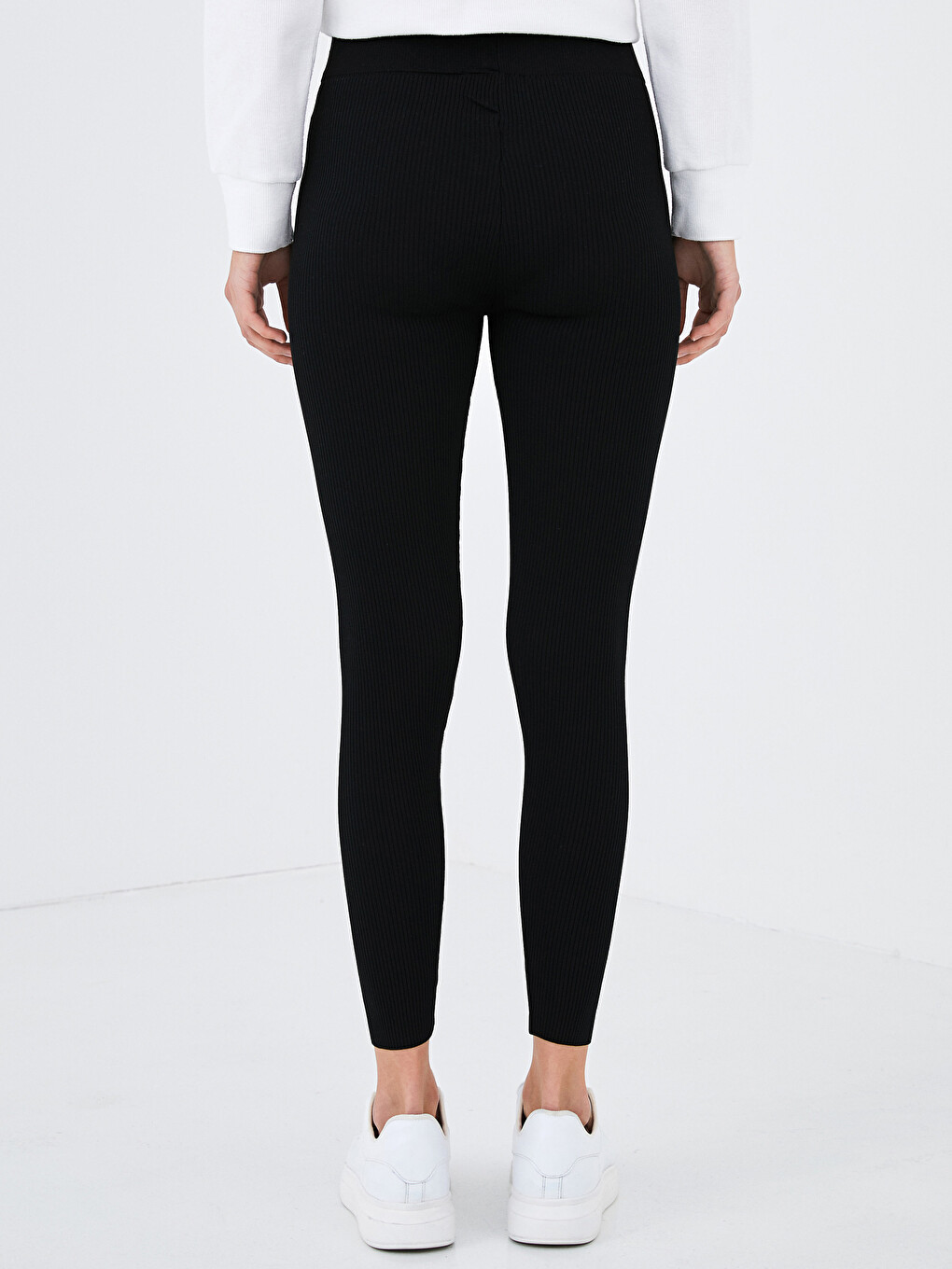 Basic Women's Knitwear Tights With Elastic Waist-3