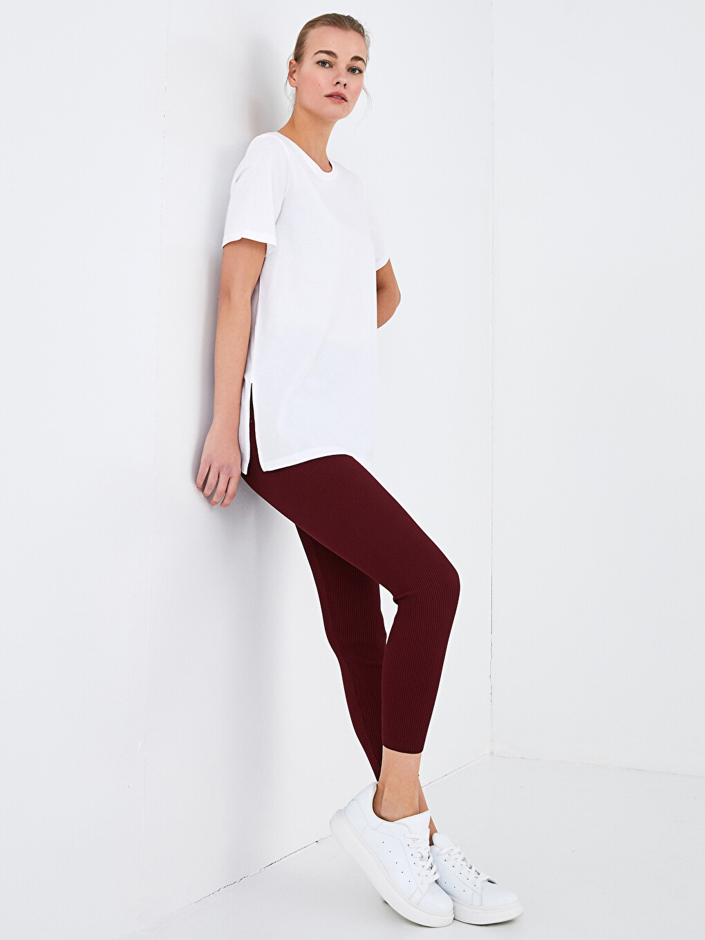 Basic Women's Knitwear Tights With Elastic Waist