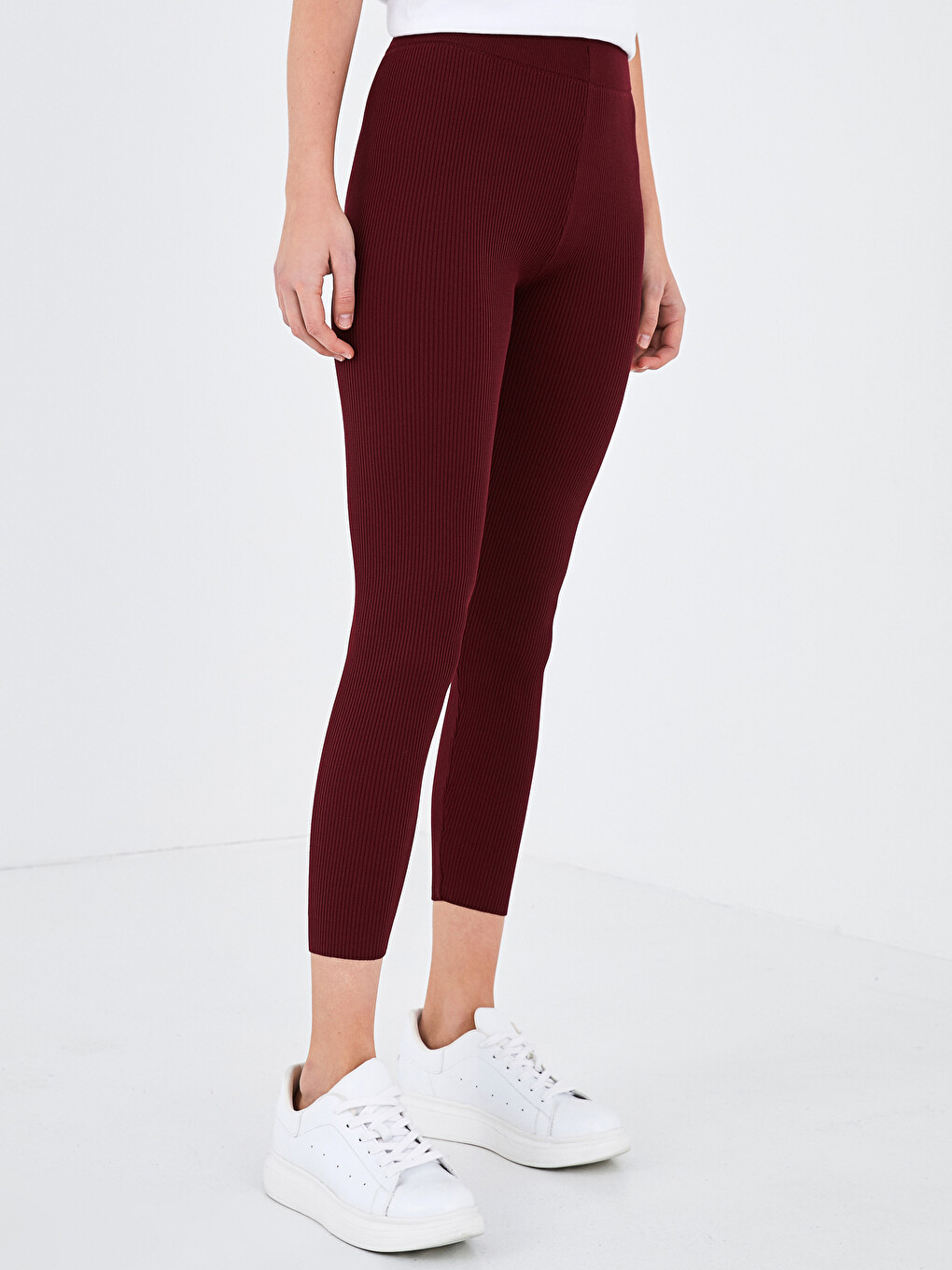 Basic Women's Knitwear Tights With Elastic Waist-2
