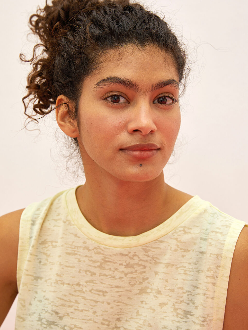 Yeşil Kadın Bisiklet Yaka Desenli Kolsuz Spor Atlet-2