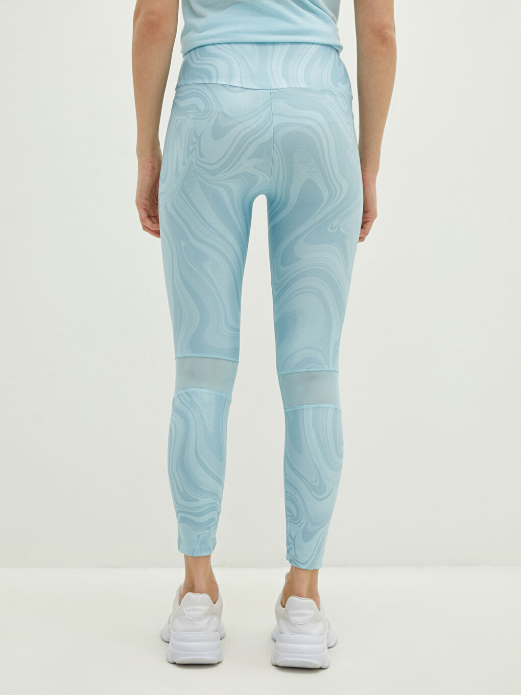 Elastic Waist Patterned Transparent Detailed Women's Sport Leggings -S1K145Z8-LU6