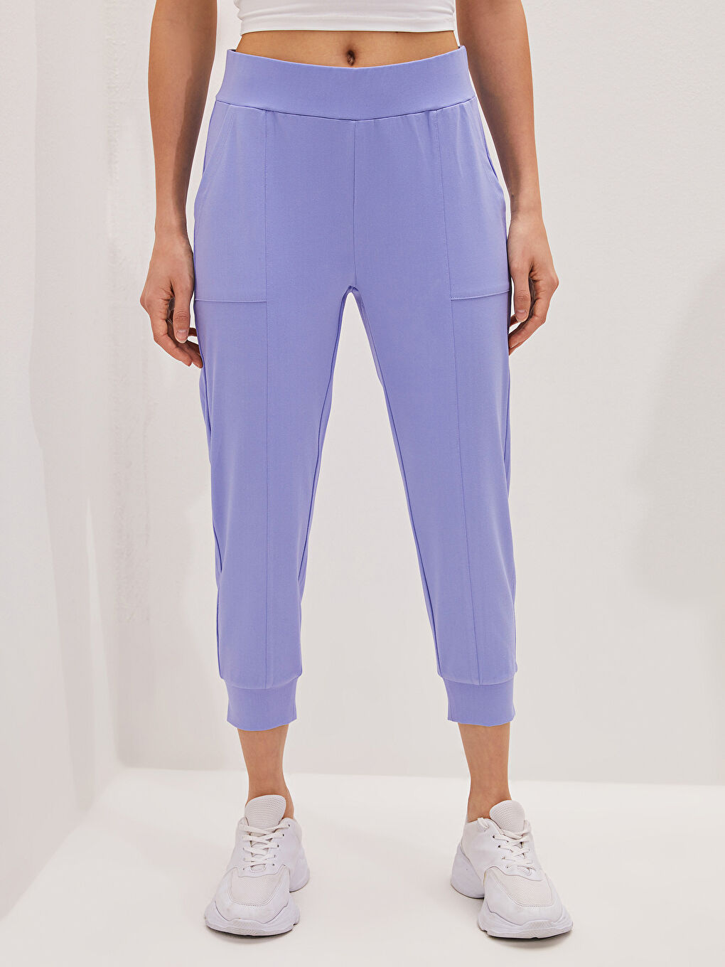 Γυναικεία Αθλητική Φόρμα με Ελαστική Μέση και Τσέπες Απλή-2