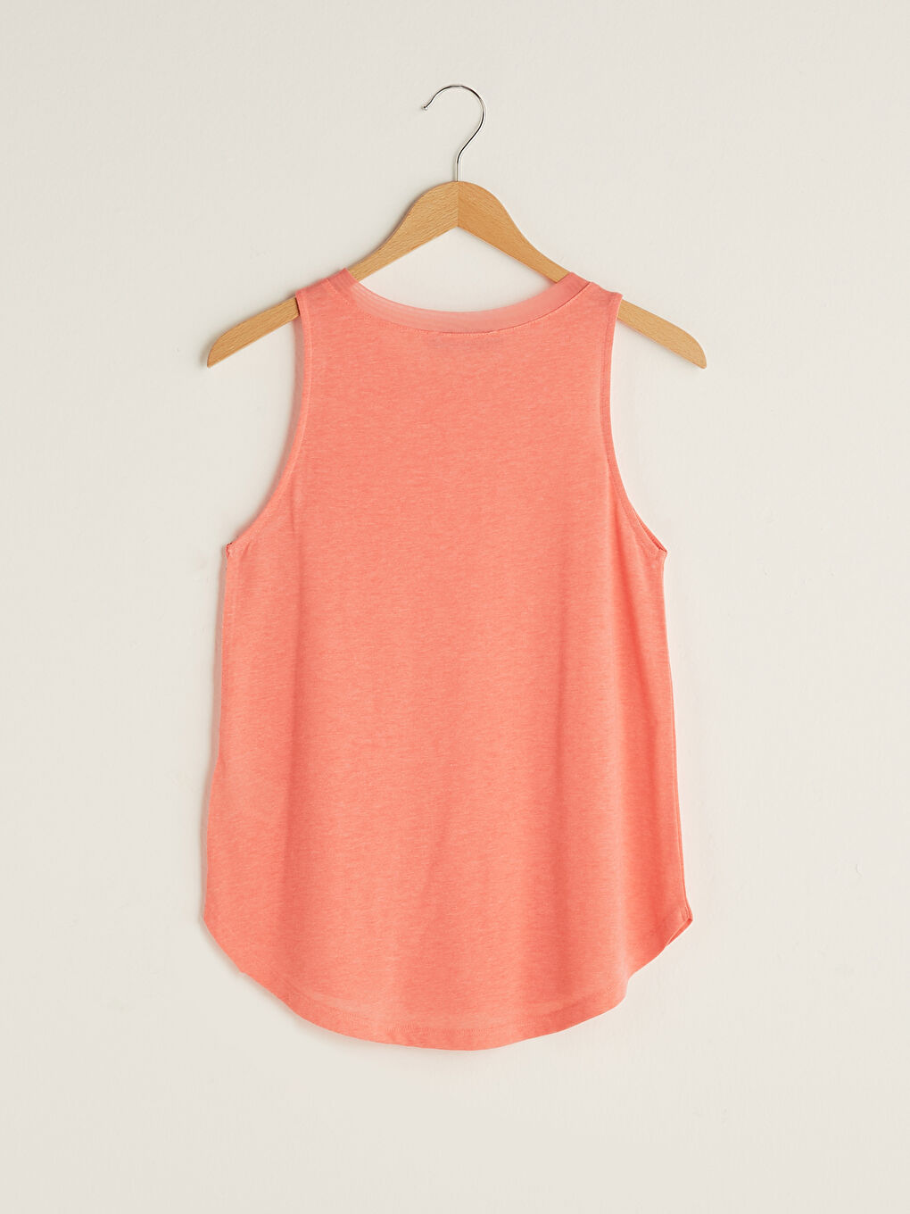 Mercan Kadın Bisiklet Yaka Düz Kolsuz Spor Tişört-11