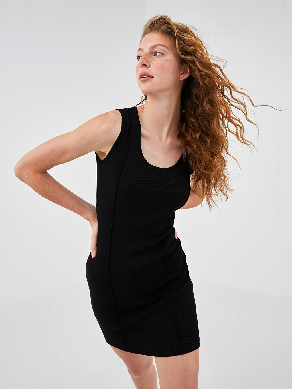 XSIDE U Neck Straight Sleeveless Camisole Fabric Women Dress -S1K157Z8-CVL