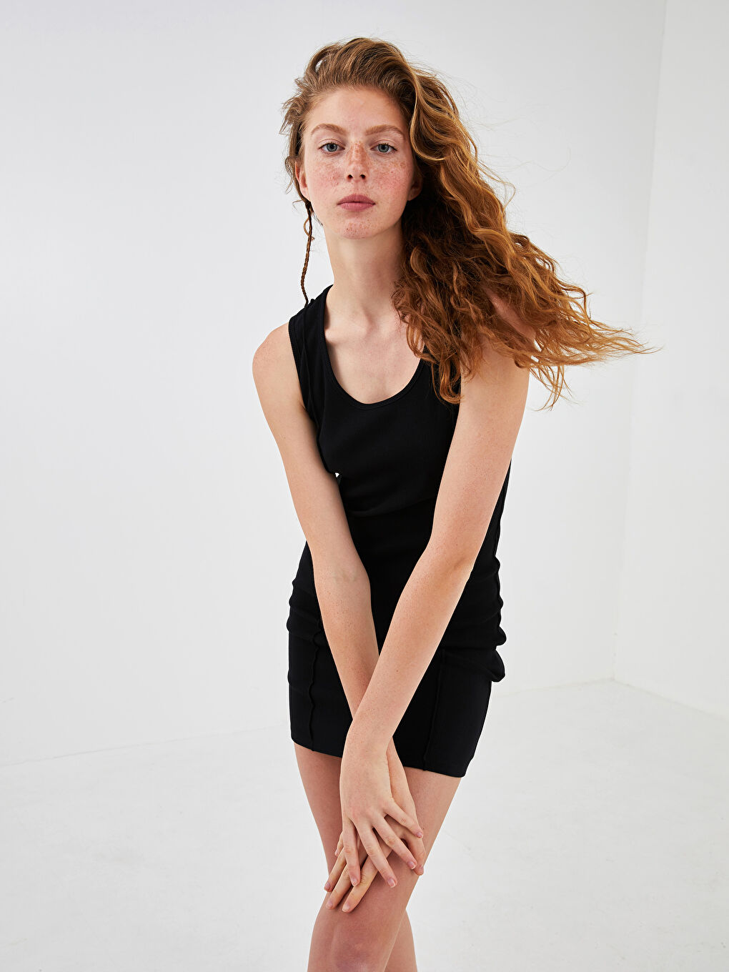 XSIDE U Neck Straight Sleeveless Camisole Fabric Women Dress -S1K157Z8-CVL