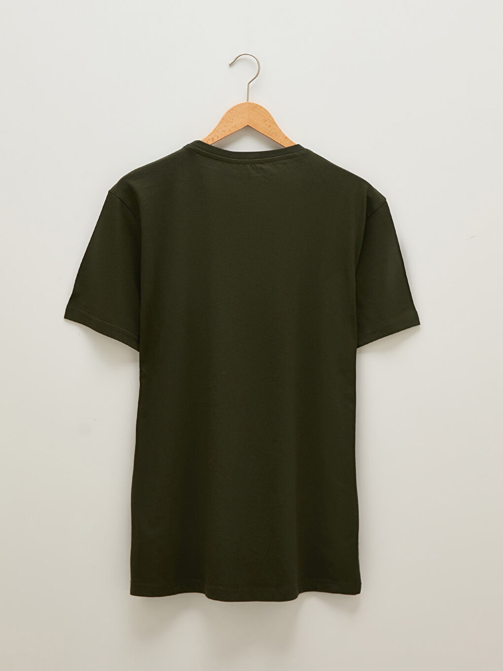 Yeşil Bisiklet Yaka Kısa Kollu Baskılı Penye Erkek Tişört-1