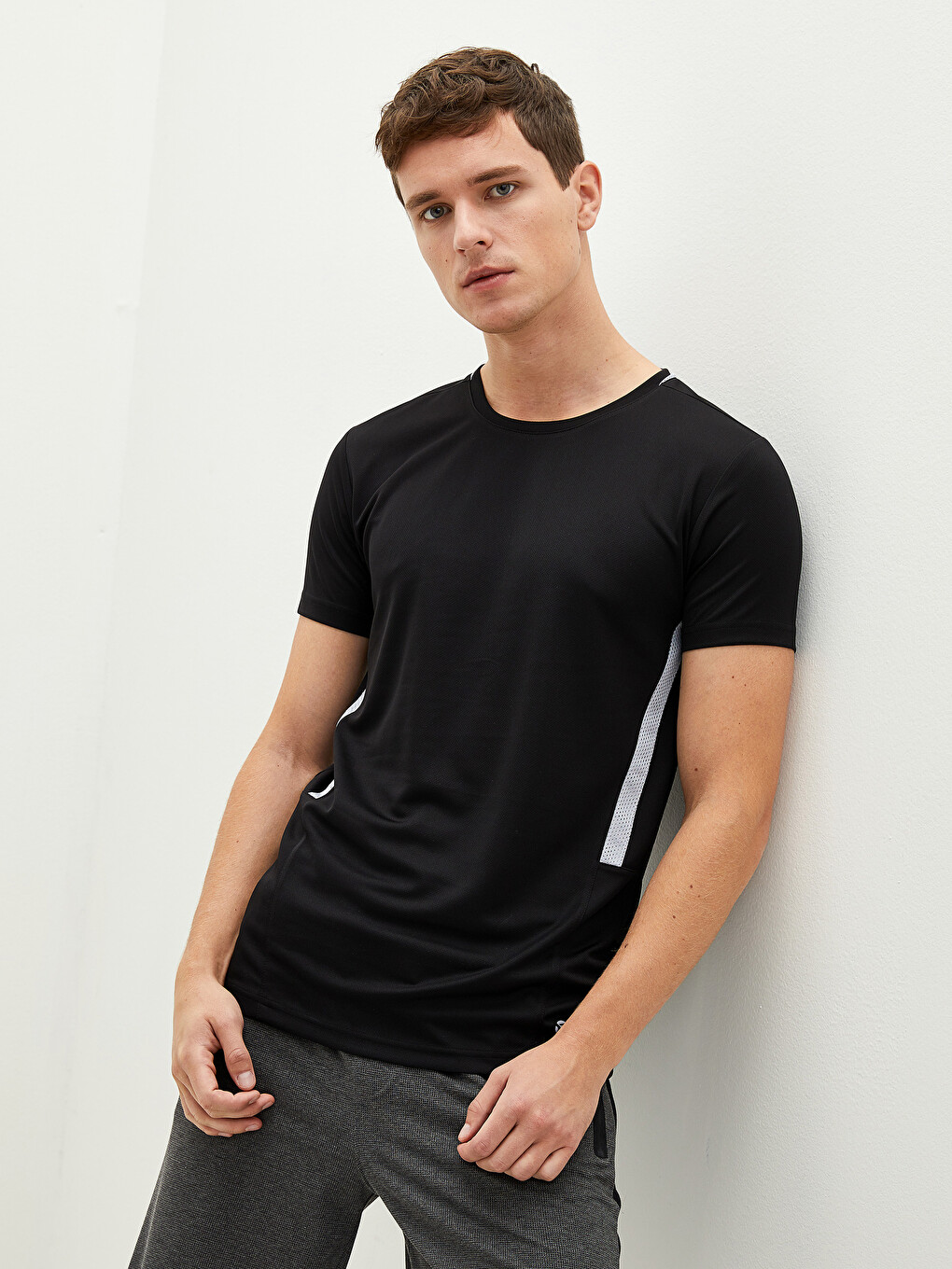 Crew Neck Short Sleeve Active Sports Men's T-Shirt-4