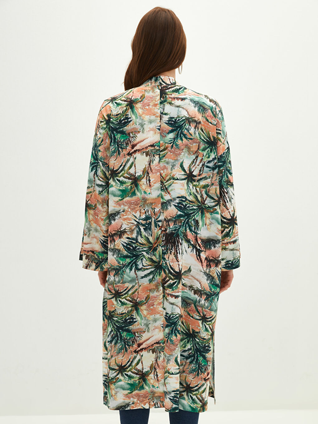 Bedruckter Langarm-Viskose-Kimono für Damen-3