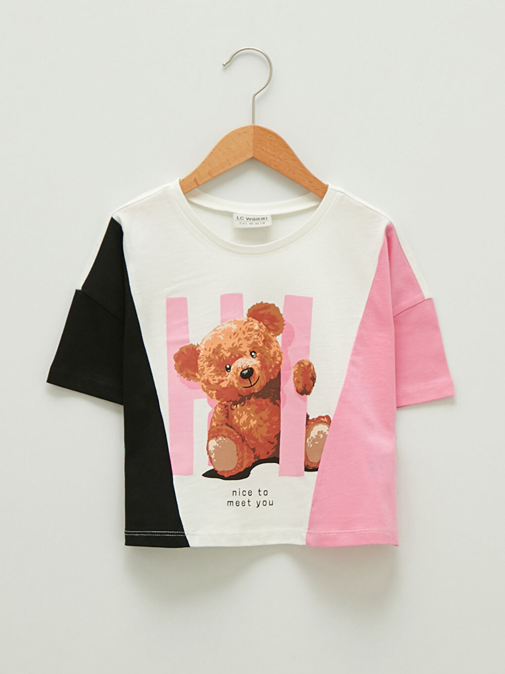 Crew Neck Printed Short Sleeve Girls' T-Shirt and Shorts-1