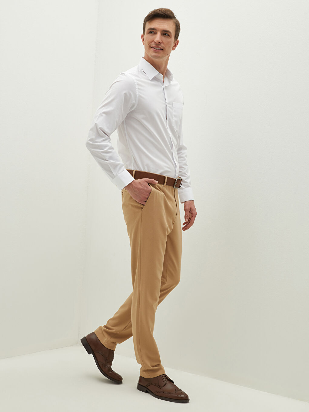 Slim Fit Panama Fabric Men's Trousers-1