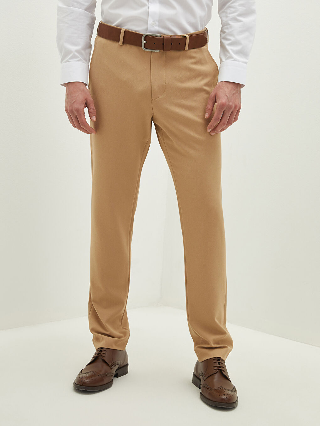 Slim Fit Panama Fabric Men's Trousers-3
