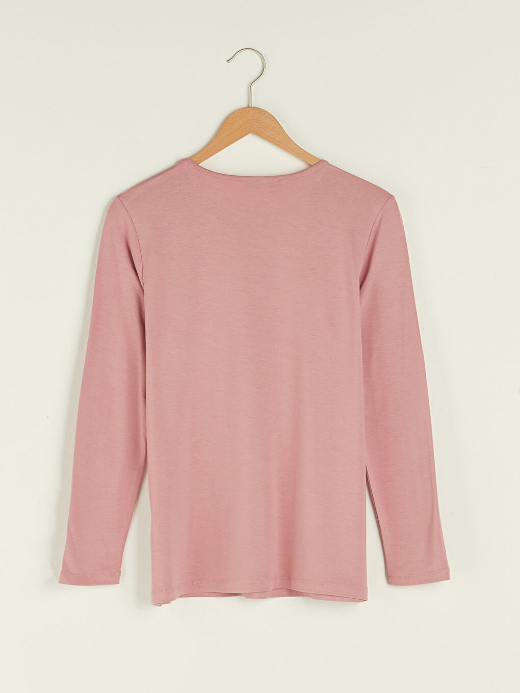 Lila Bisiklet Yaka Nakışlı Uzun Kollu Kadın Bluz-6