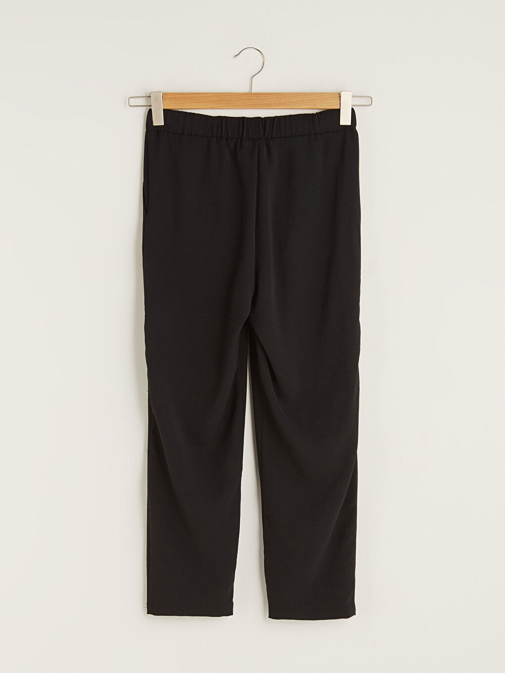 Elastic Waist Straight Pocket Detailed Harem Medina Silk Fabric Women's Trousers-6