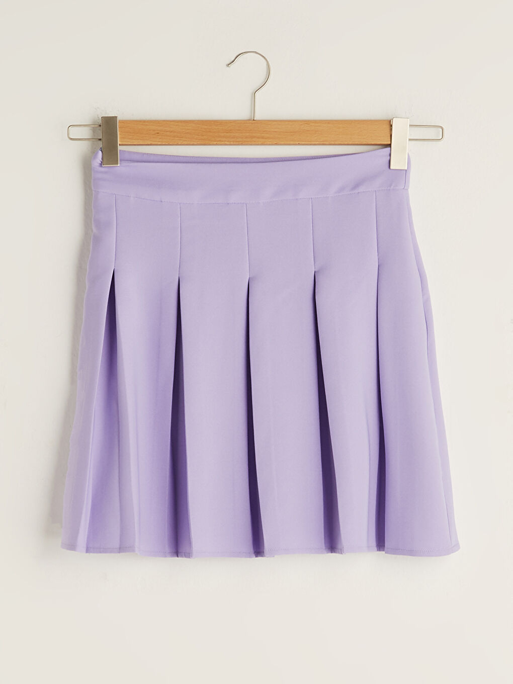 Jupe Plissée Unie à Fermeture Éclair à la Taille pour Femmes-6