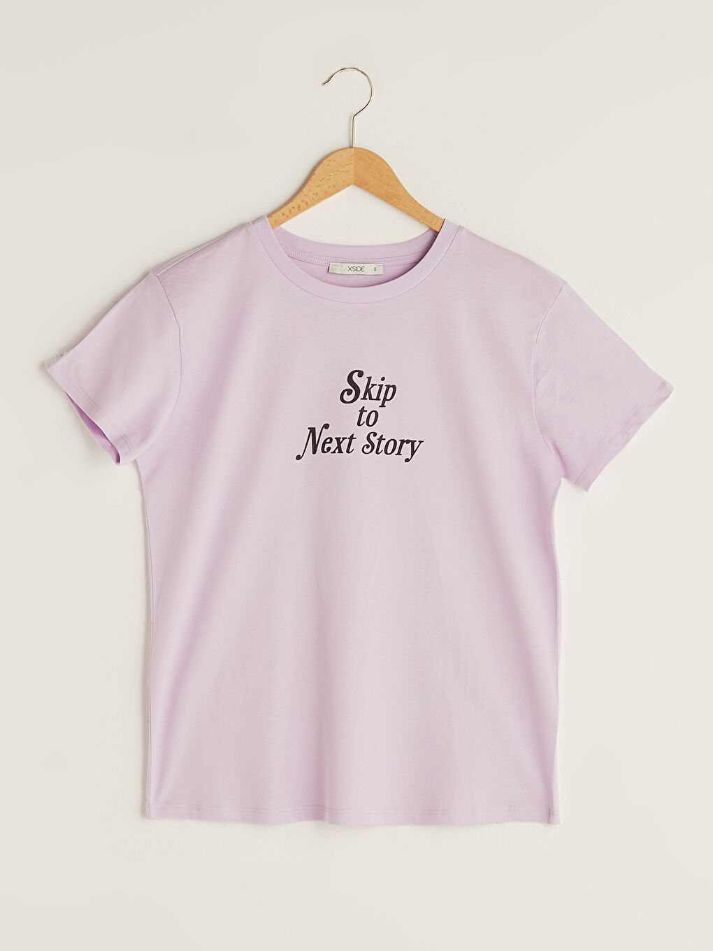 Crew Neck Slogan Printed Short Sleeve Women's T-Shirt-4