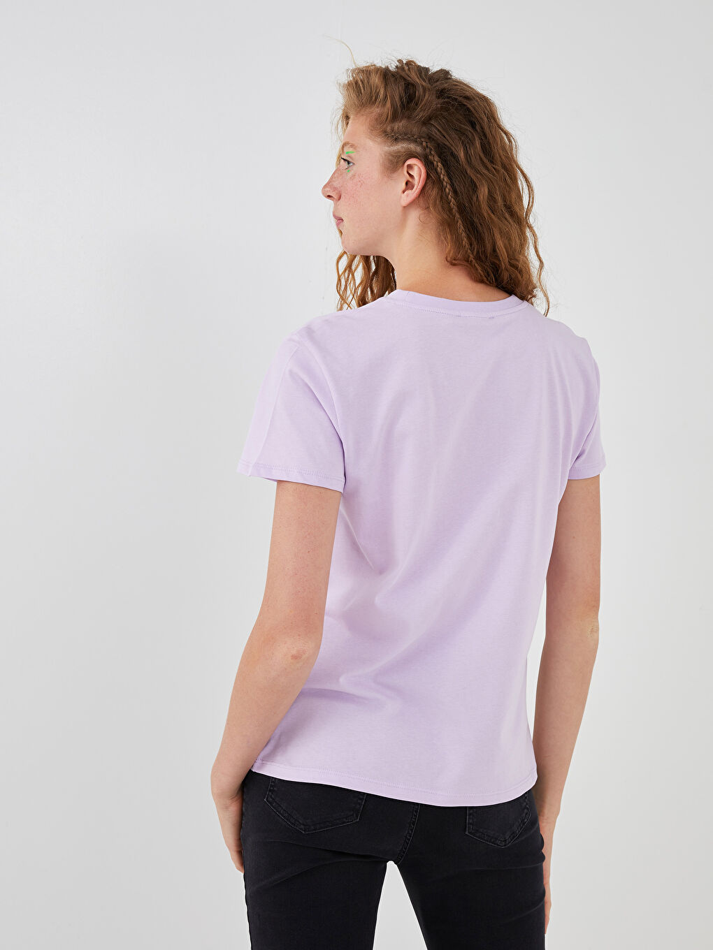 Crew Neck Slogan Printed Short Sleeve Women's T-Shirt-2