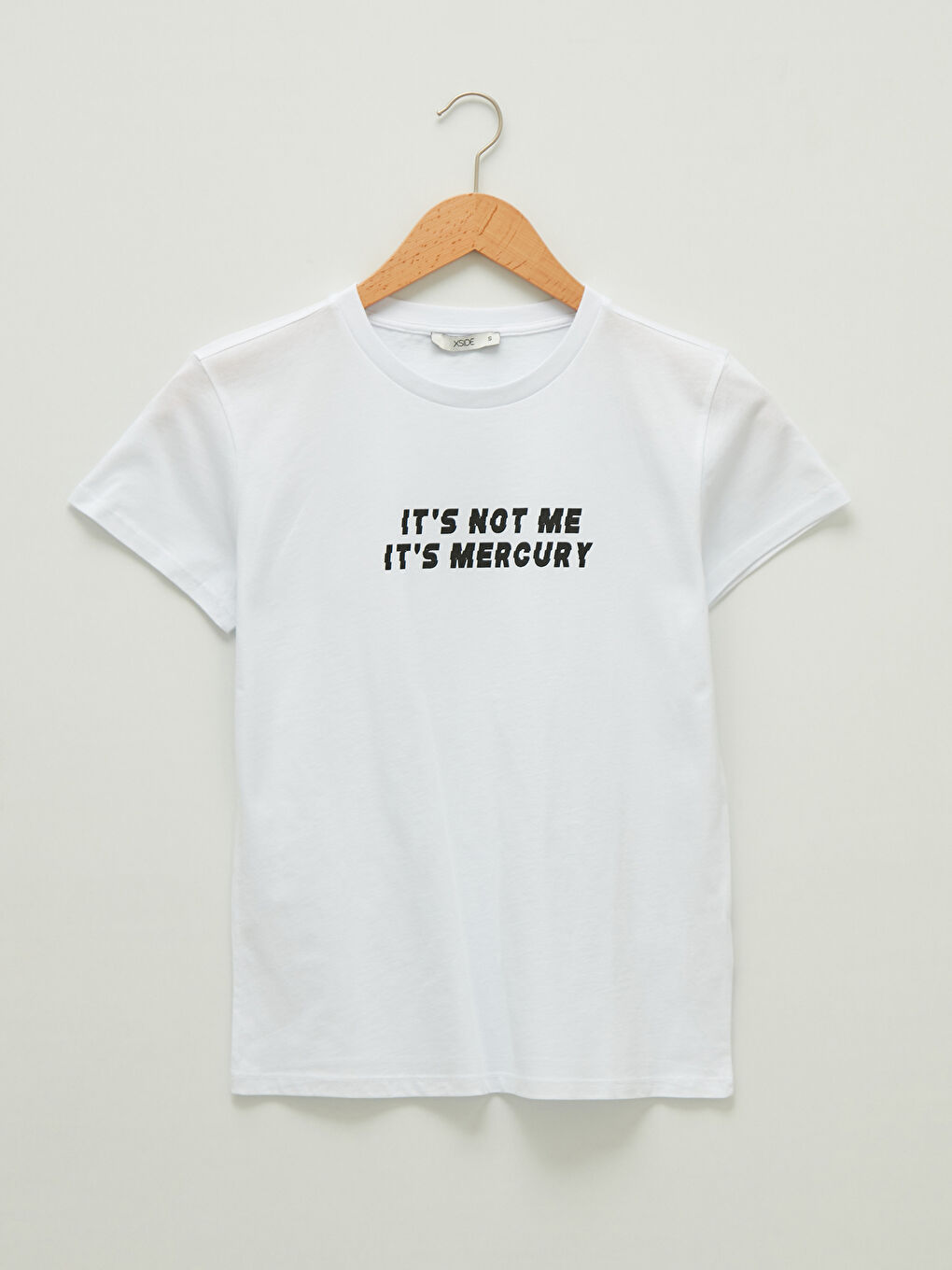 Crew Neck Slogan Printed Short Sleeve Cotton Women's T-Shirt-4