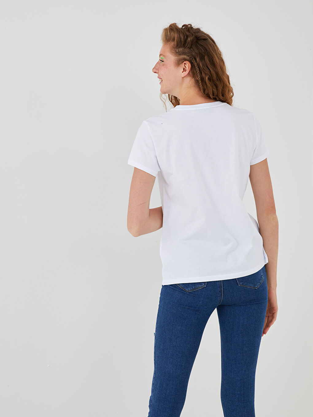 Crew Neck Slogan Printed Short Sleeve Cotton Women's T-Shirt-2