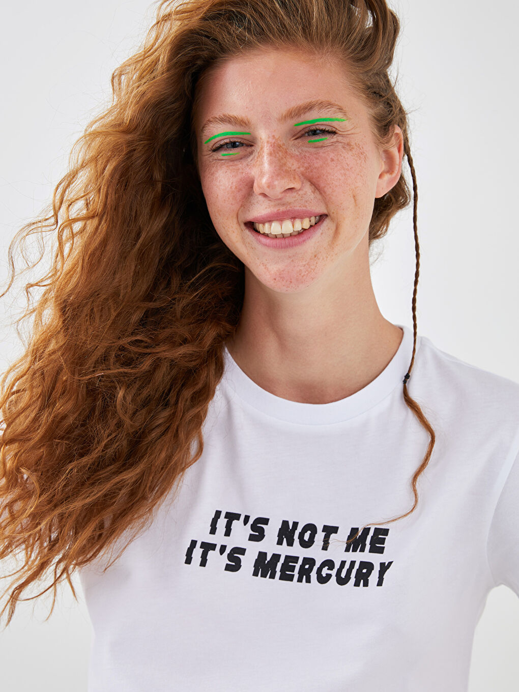 Crew Neck Slogan Printed Short Sleeve Cotton Women's T-Shirt