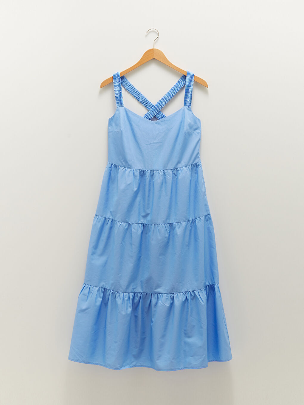 LCW Vision Square Collar Straight Strap Poplin Women's Dress -S1K764Z8-GJL