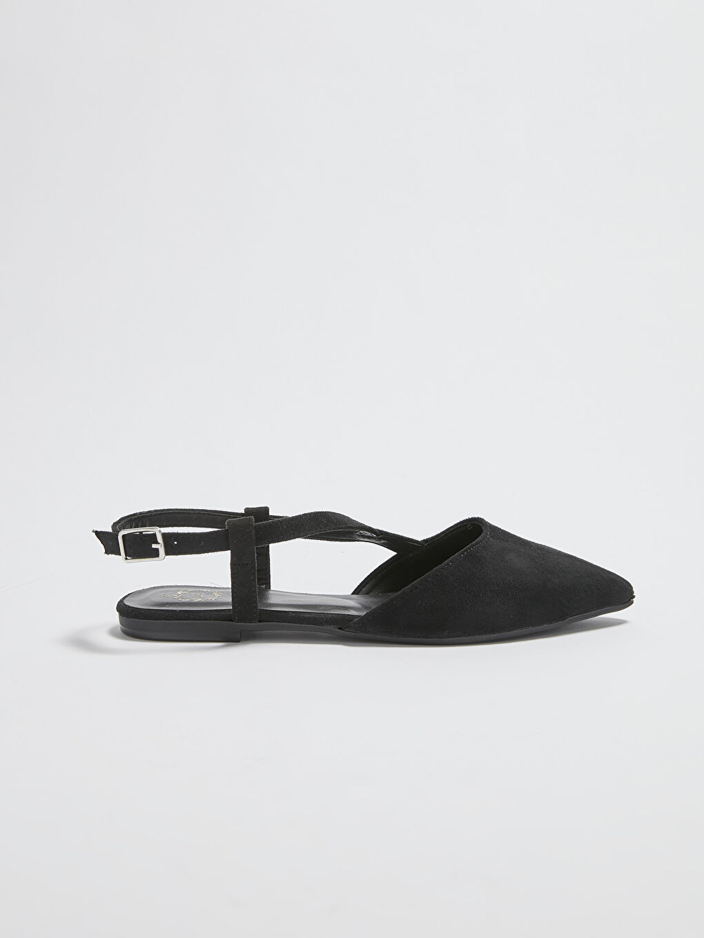 Siyah Çapraz Bantlı Sivri Burun Kadın Babet-1