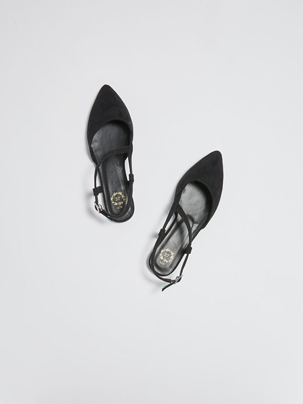 Siyah Çapraz Bantlı Sivri Burun Kadın Babet-2