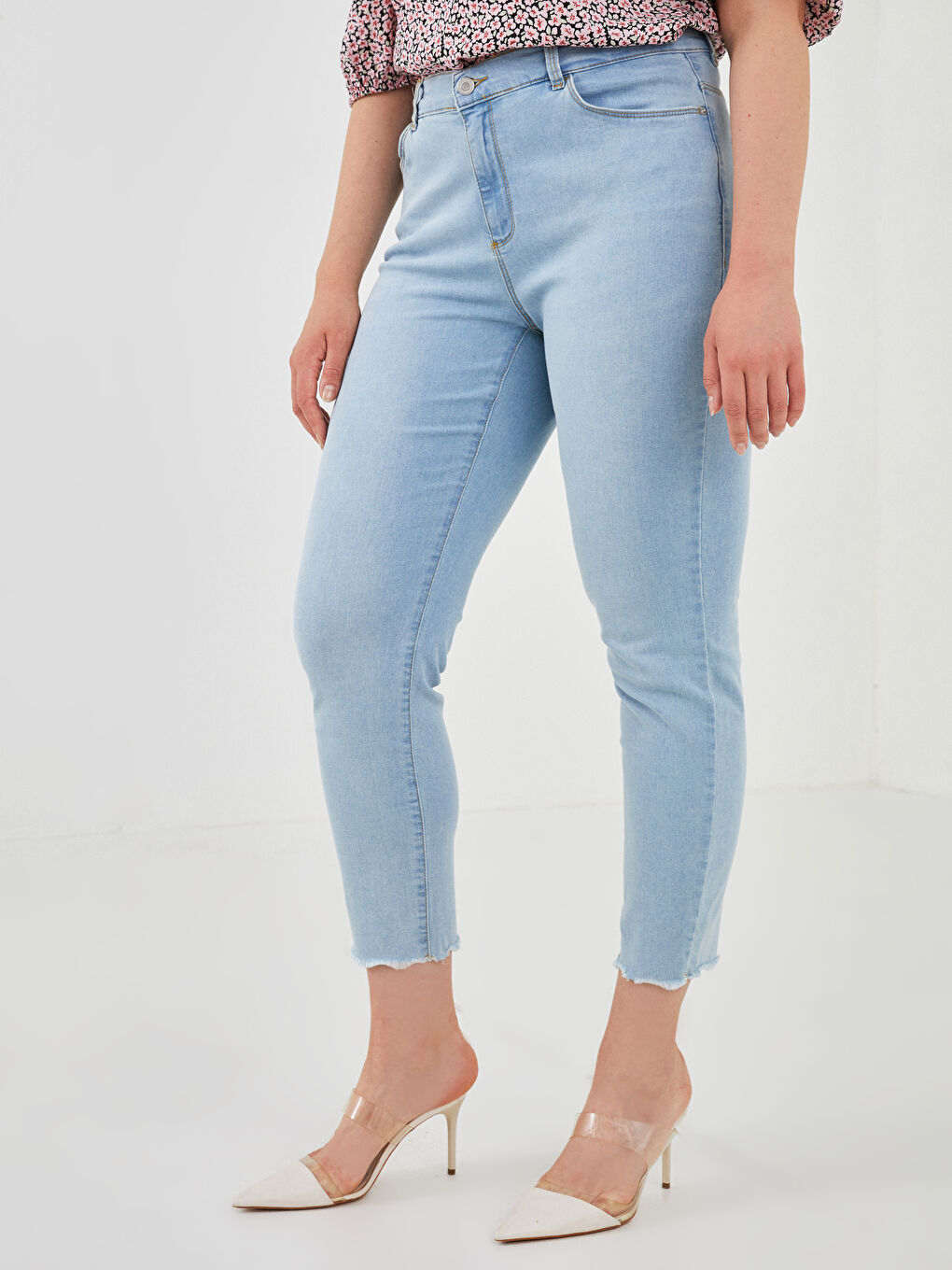 İndigo Yüksek Bel Mercury Skinny Fit Cep Detaylı Kadın Jean Pantolon-2