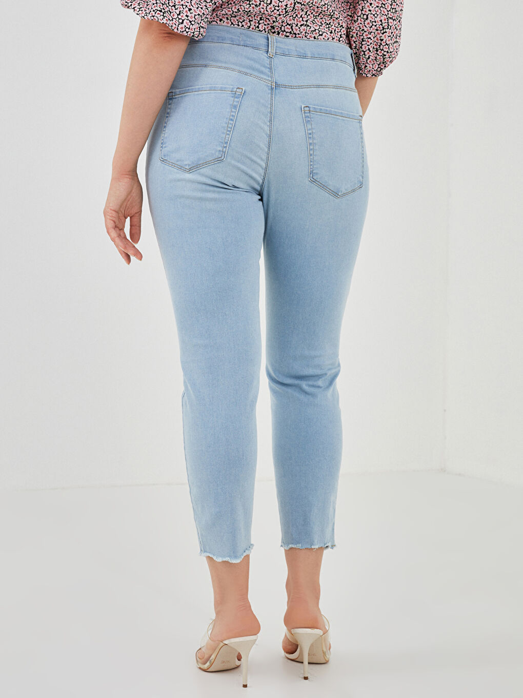 İndigo Yüksek Bel Mercury Skinny Fit Cep Detaylı Kadın Jean Pantolon-3