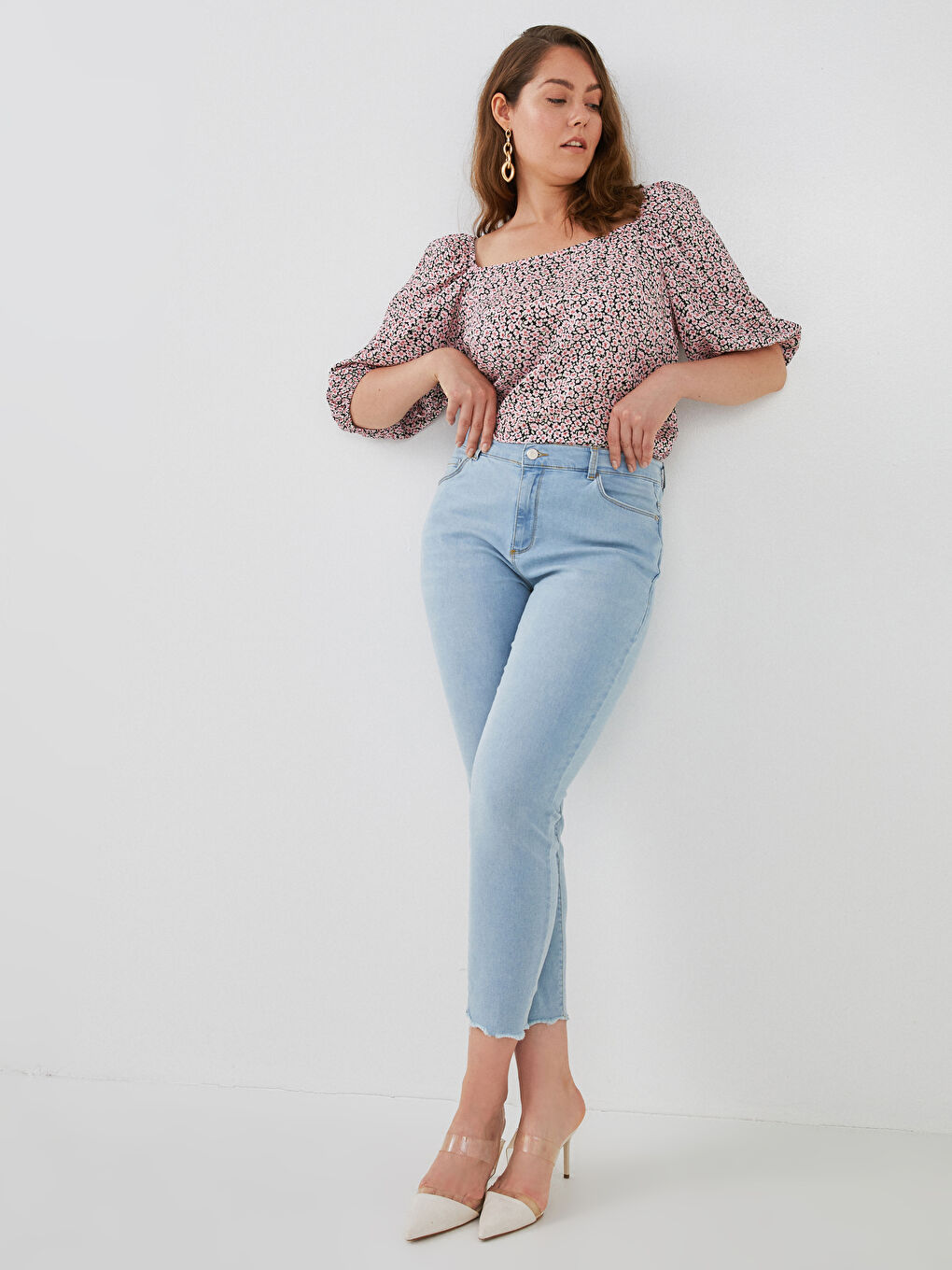 İndigo Yüksek Bel Mercury Skinny Fit Cep Detaylı Kadın Jean Pantolon