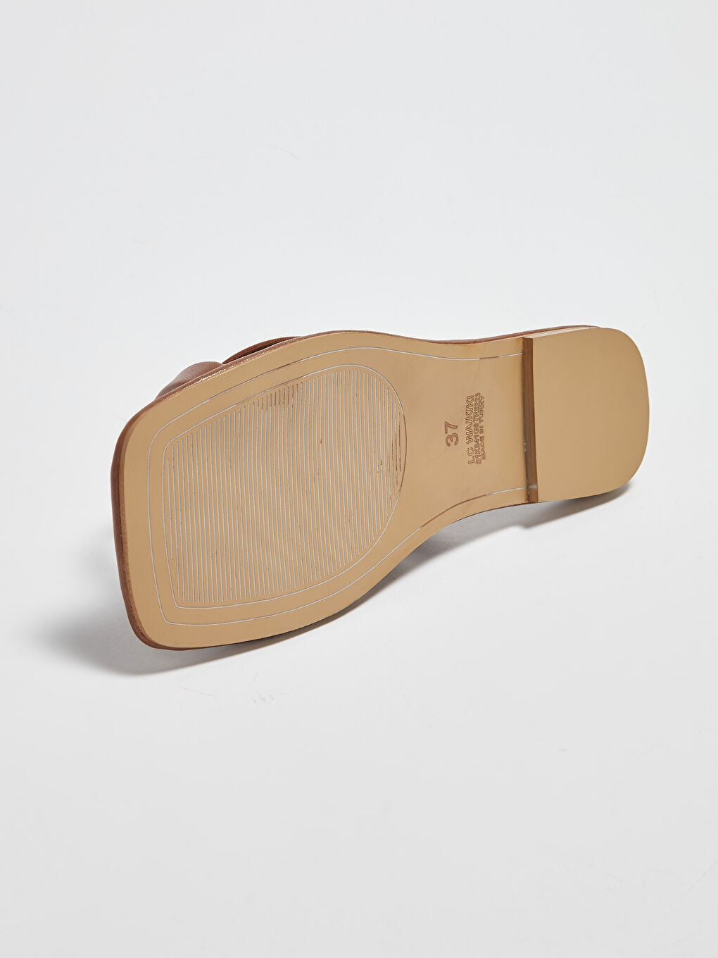 Kahverengi Deri Görünümlü Çapraz Bantlı Kadın Terlik-7