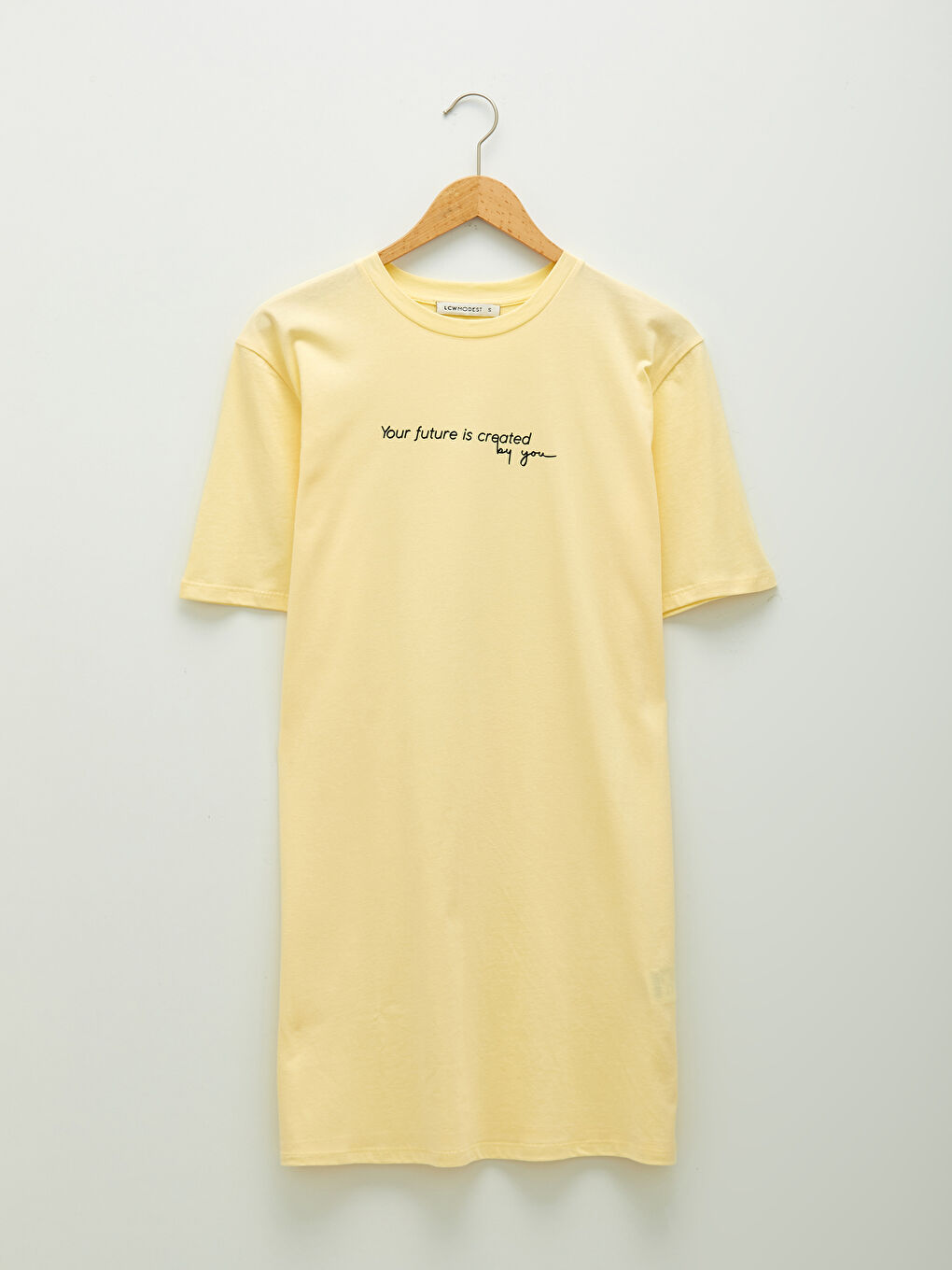 Crew Neck Printed Short Sleeve Cotton Women's Tunic-5