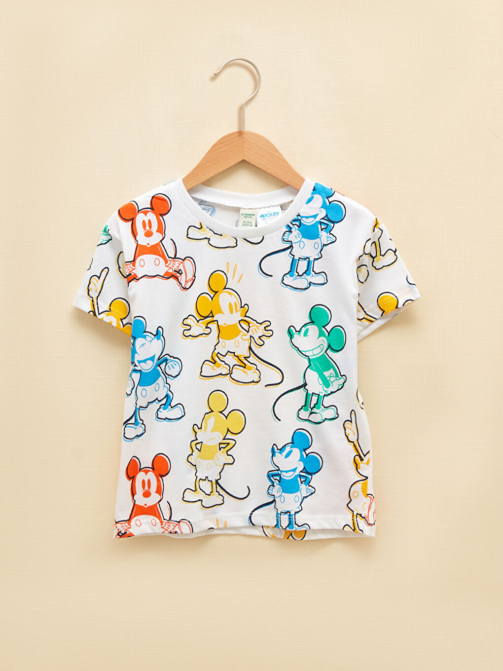Crew Neck Short Sleeve Mickey Mouse Printed Baby Boys' T-Shirt and Shorts 2 Pack Set-1