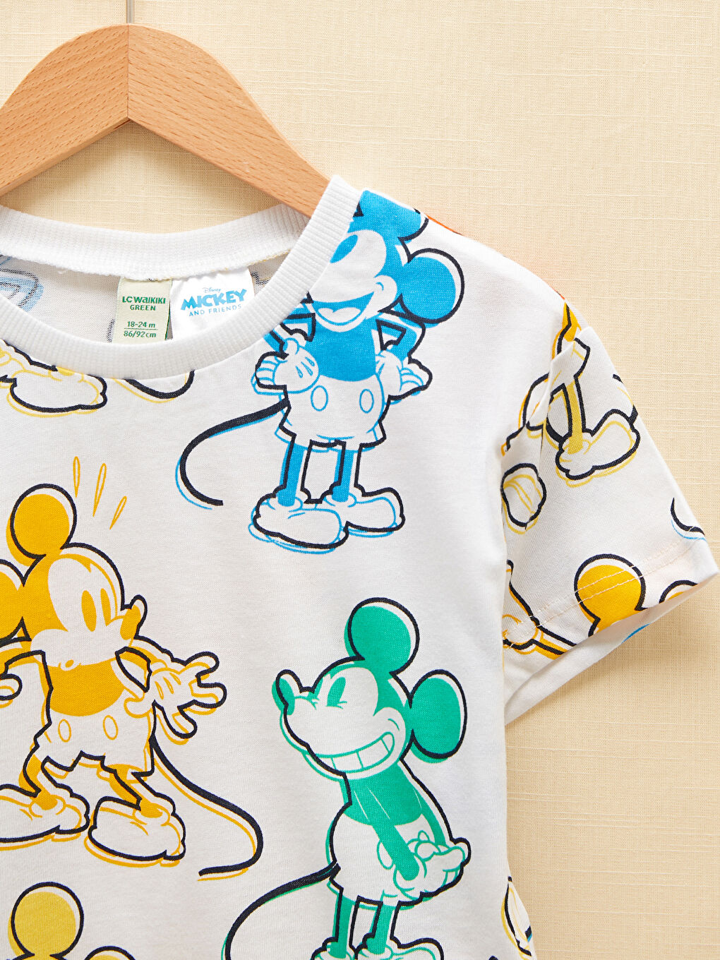 Crew Neck Short Sleeve Mickey Mouse Printed Baby Boys' T-Shirt and Shorts 2 Pack Set-3