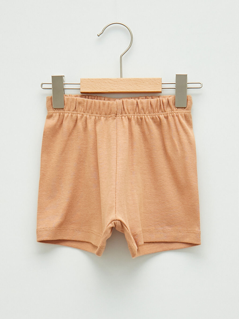 Bej Bisiklet Yaka Kısa Kollu Basic Erkek Bebek Pijama Takımı-2