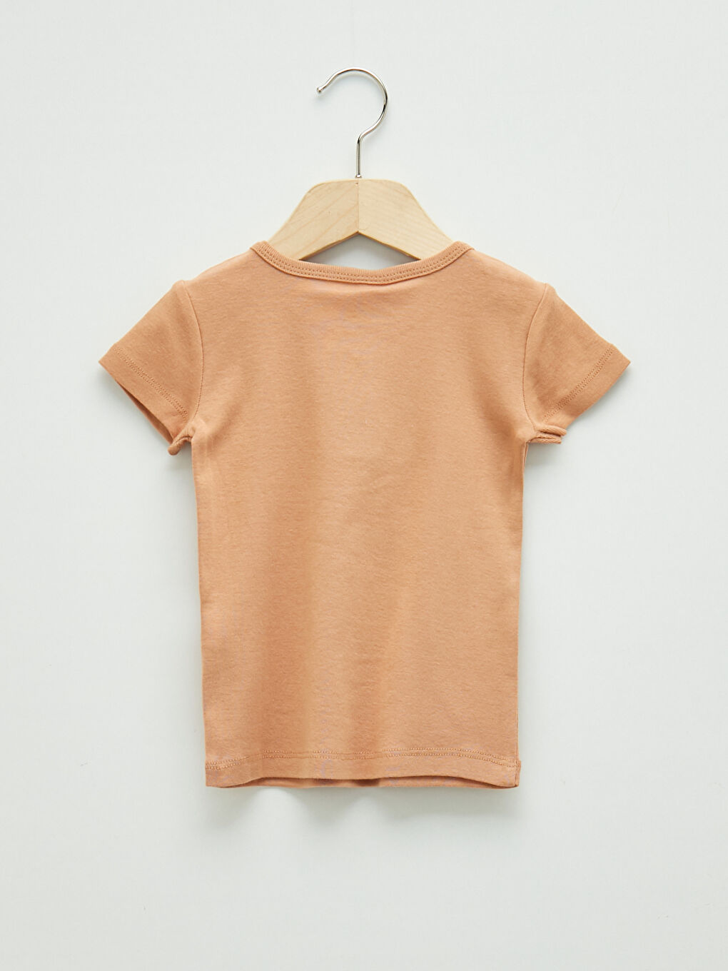 Bej Bisiklet Yaka Kısa Kollu Basic Erkek Bebek Pijama Takımı-3