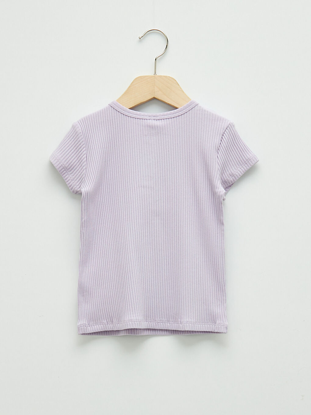 Lila Bisiklet Yaka Kısa Kollu Basic Kız Bebek Pijama Takımı-3