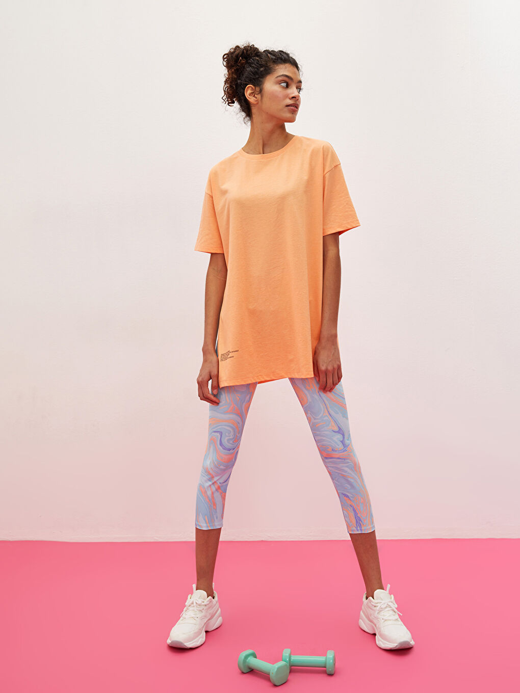 Спортивные леггинсы с узором и эластичным поясом для женщин-1