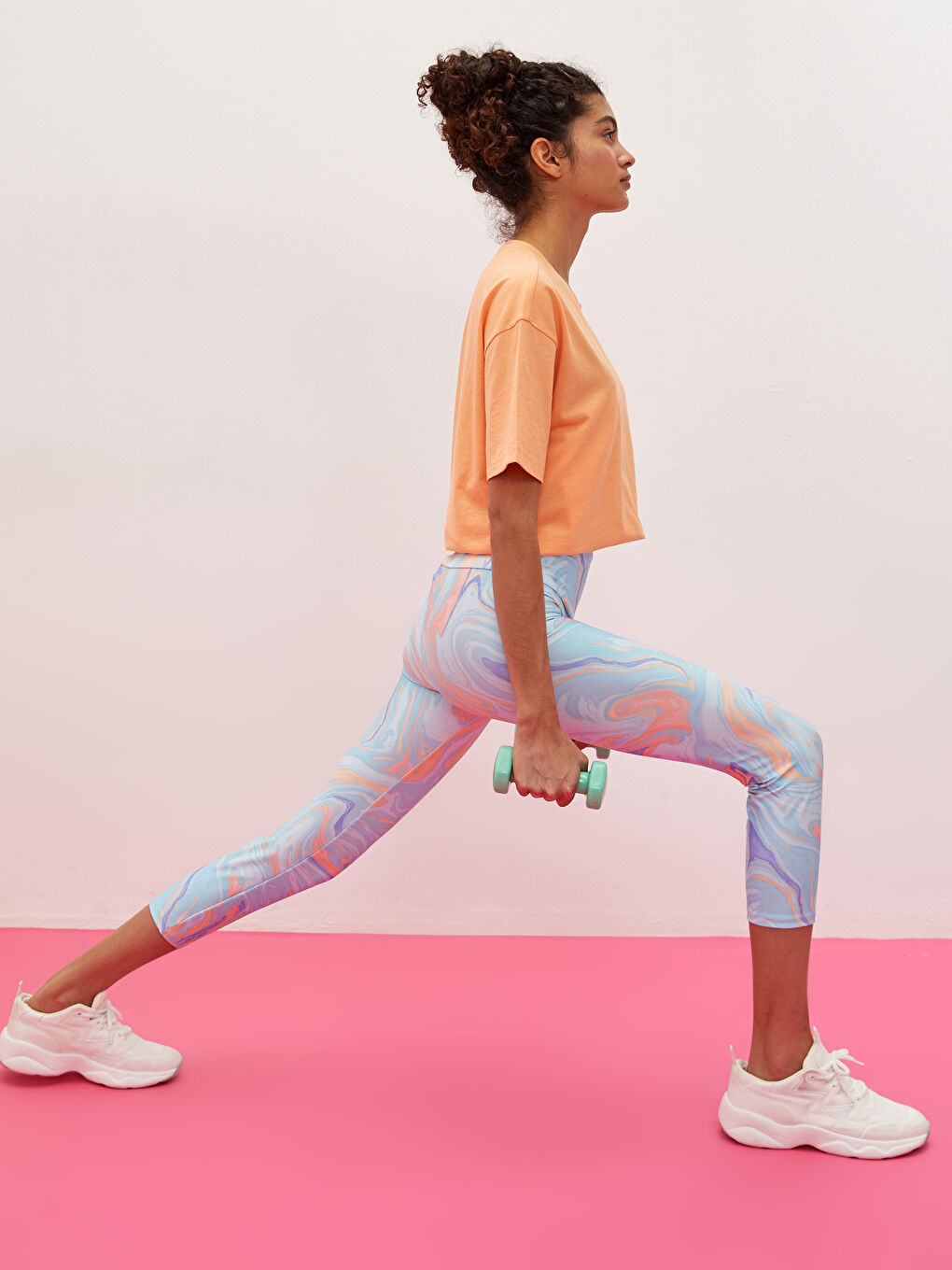 Спортивные леггинсы с узором и эластичным поясом для женщин-2