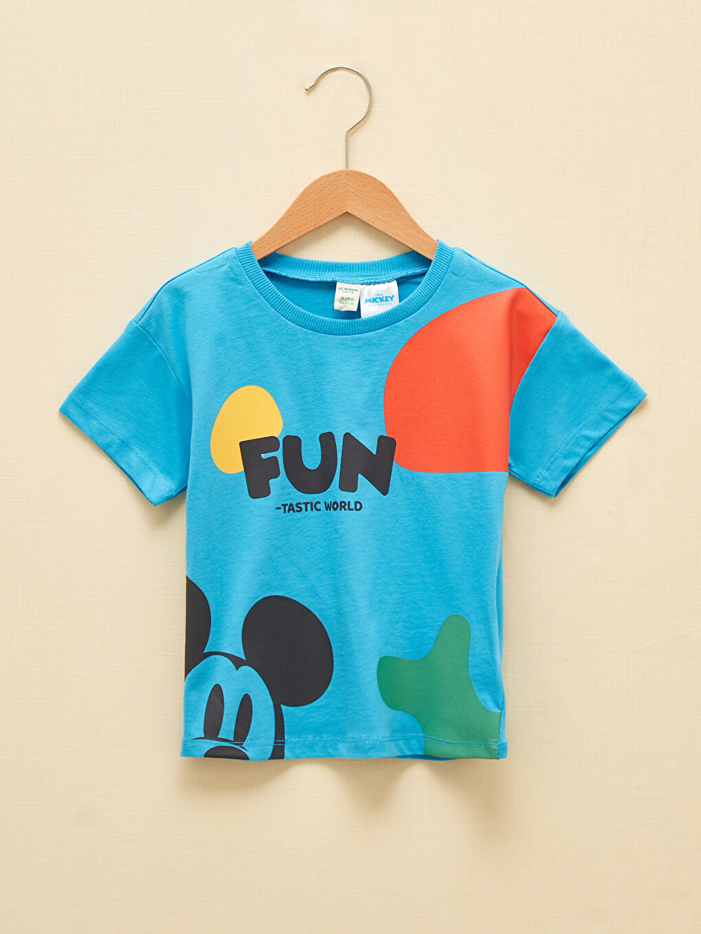 Crew Neck Short Sleeve Mickey Mouse Printed Baby Boys' T-Shirt and Shorts 2 Pack Set-1