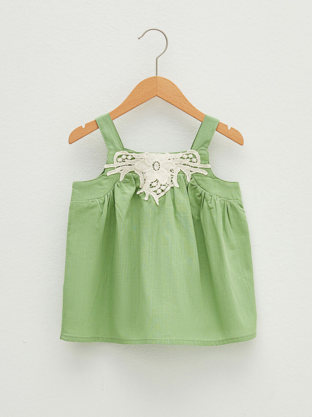 Square Neck Strap Cotton Baby Girl Blouse
